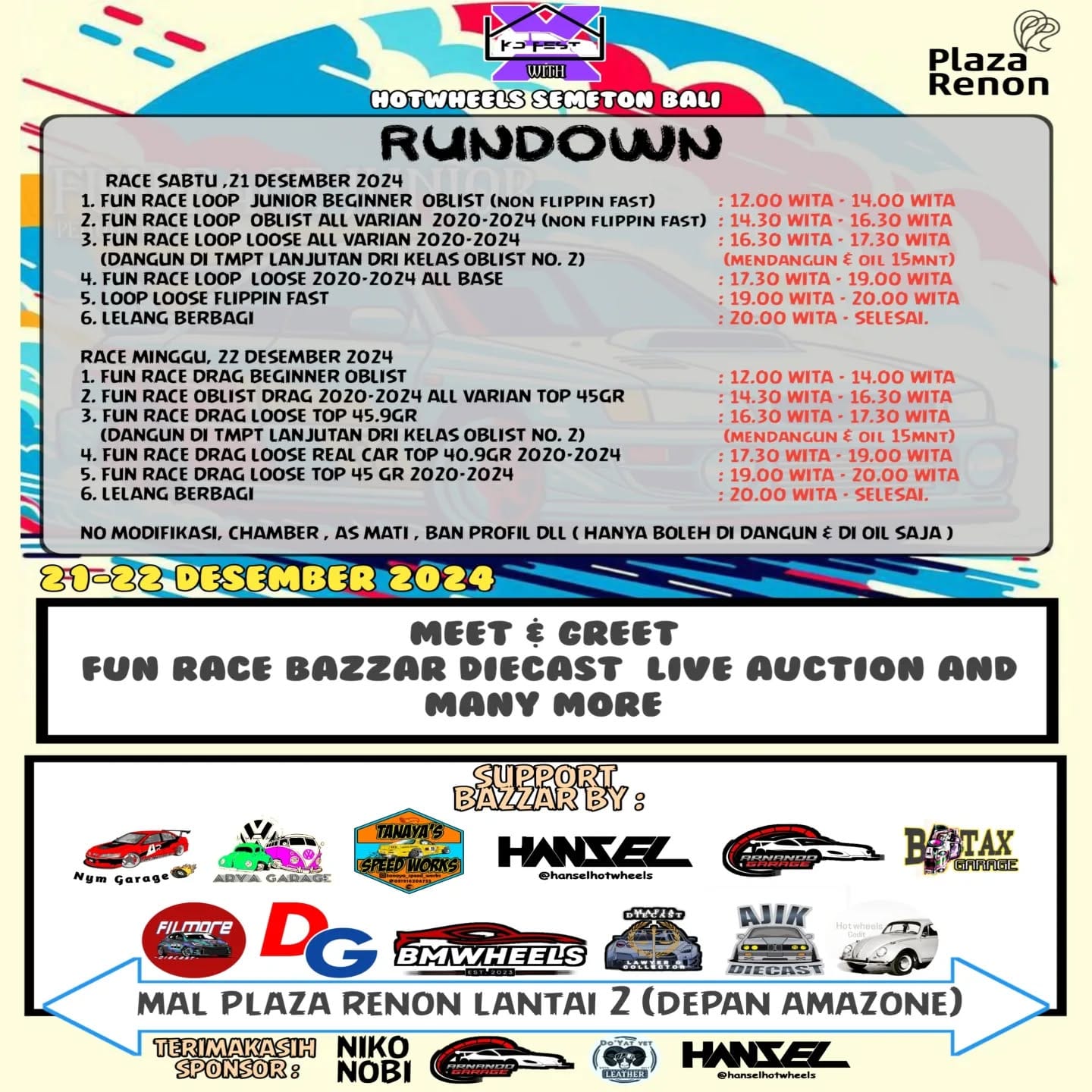 Rundown acara event hot wheels denpasar bali