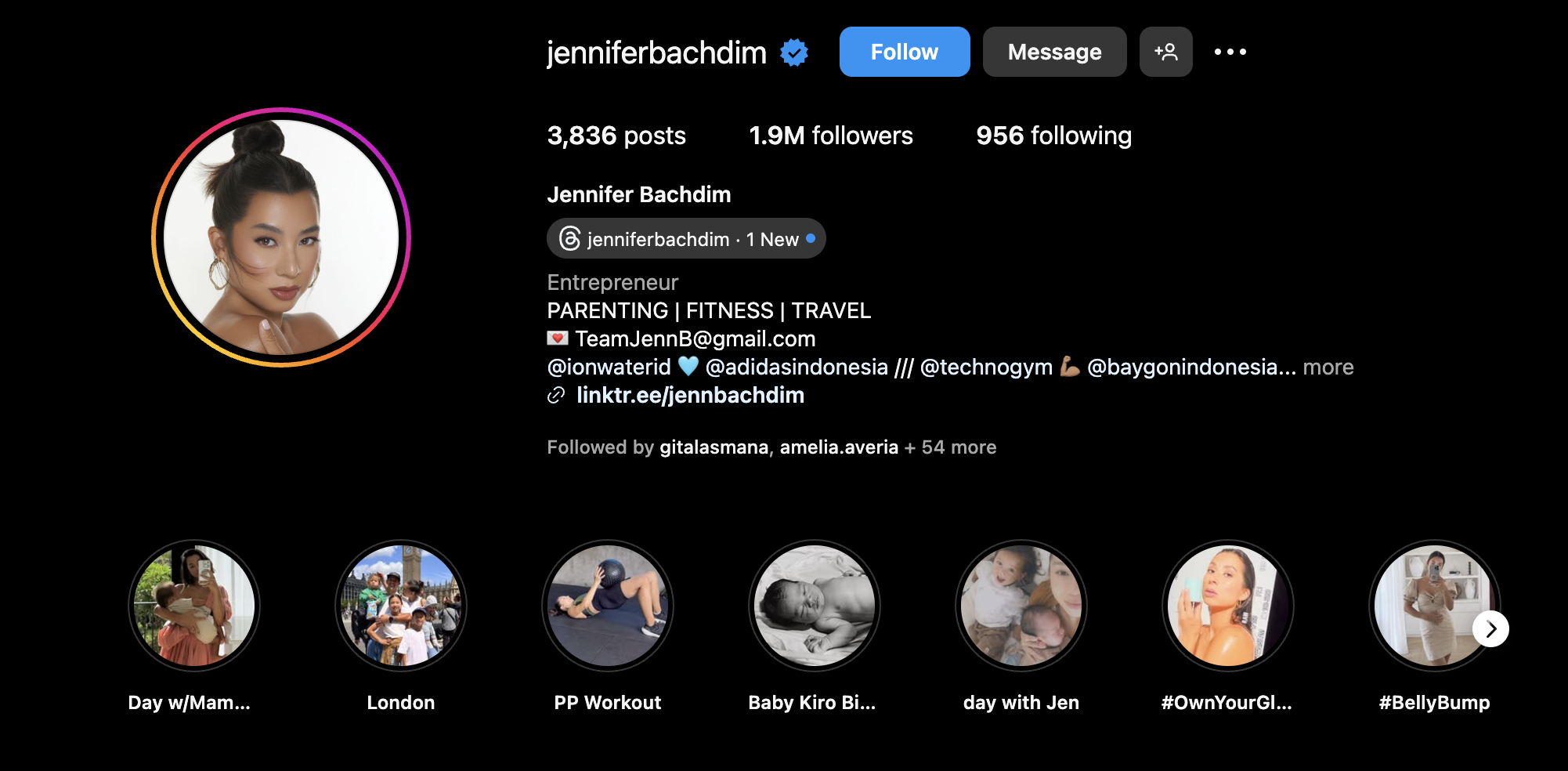 Instagram Jennifer Bachdim